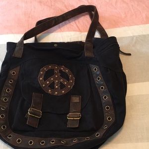 Large black bag with brown accents